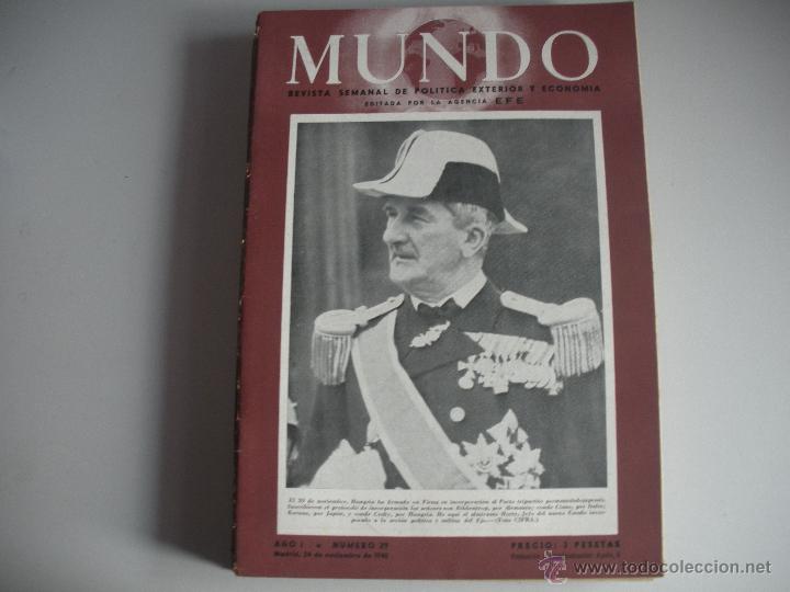Coleccionismo de revistas y peri&oacute;dicos: MUNDO - REVISTA SEMANAL DE POLITICA EXTERIOR Y ECONOMIA  A&Ntilde;O I - N&ordm; 29