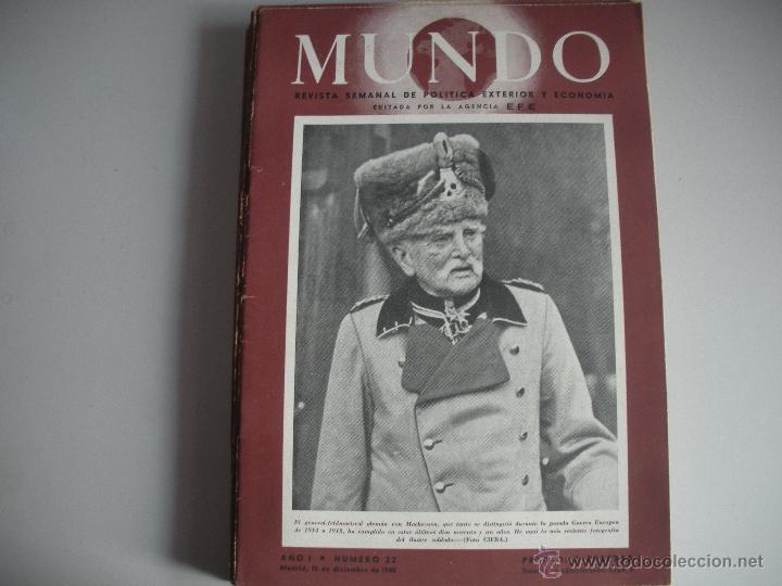 Coleccionismo de revistas y peri&oacute;dicos: MUNDO - REVISTA SEMANAL DE POLITICA EXTERIOR Y ECONOMIA  A&Ntilde;O I N&ordm; - 32