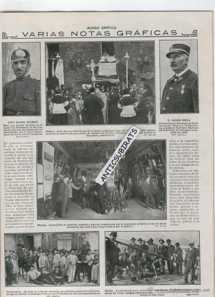 Coleccionismo de revistas y peri&oacute;dicos: REVISTA A&Ntilde;O 1914 CONDE DE SAN MARTIN DE HOYOS EN LAS FRAGUAS ITALICA ANTONIO DE TRUEBA EN GALDAMES