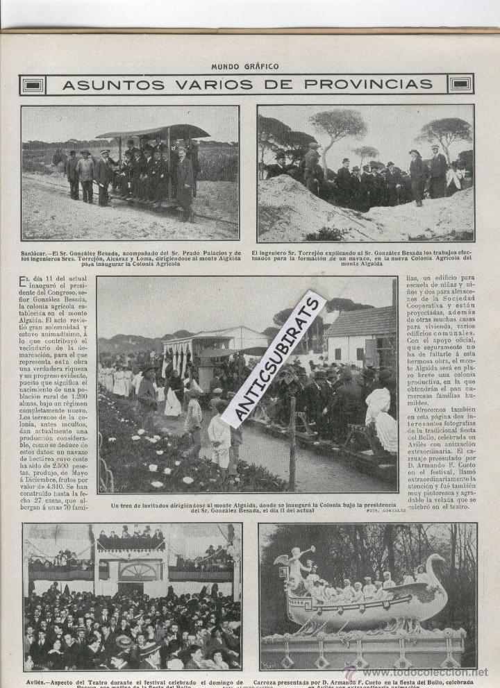 Collezionismo di Riviste e Giornali: REVISTA 1914 TREN FERROCARRIL COLONIA MONTE ALGAIDA SANLUCAR DE BARRAMEDA  TORREJON A&Ntilde;ON MIERES