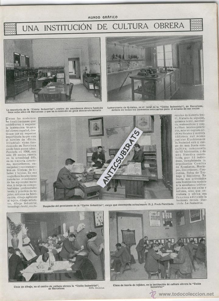 Coleccionismo de revistas y peri&oacute;dicos: REVISTA A&Ntilde;O 1914 ENSE&Ntilde;ANZA OBRERA UNION INDUSTRIAL DE BARCELONA ESTACION DE TREN FERROCARRIL LASARTE