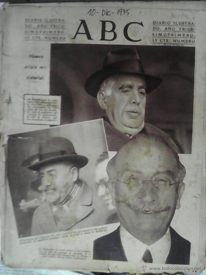 Coleccionismo de revistas y peri&oacute;dicos: ABC,   10 DE DICIEMBRE DE 1935