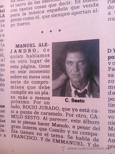 Coleccionismo de revistas y peri&oacute;dicos: RECORTE CAMILO SESTO