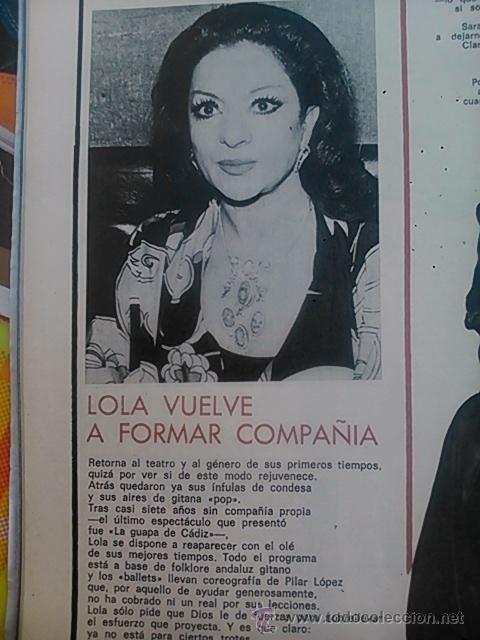Coleccionismo de revistas y peri&oacute;dicos: RECORTE lola flores