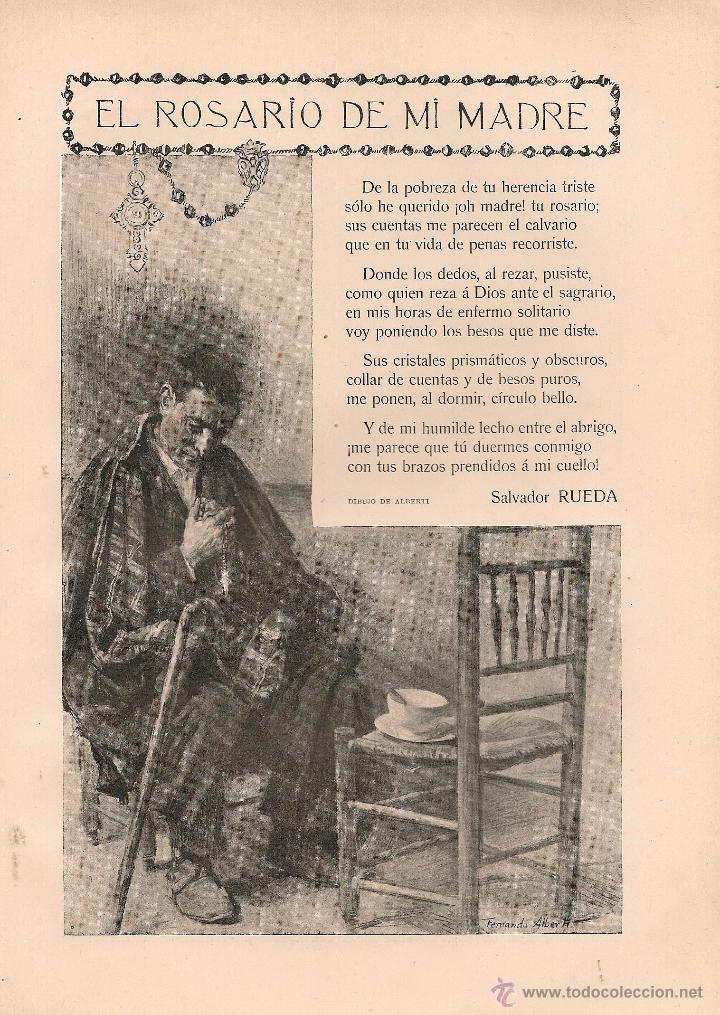 Coleccionismo de Revistas y Peri&oacute;dicos: El rosario de mi madre / versos de Salvador Rueda; dibujo de Alberti - 1905