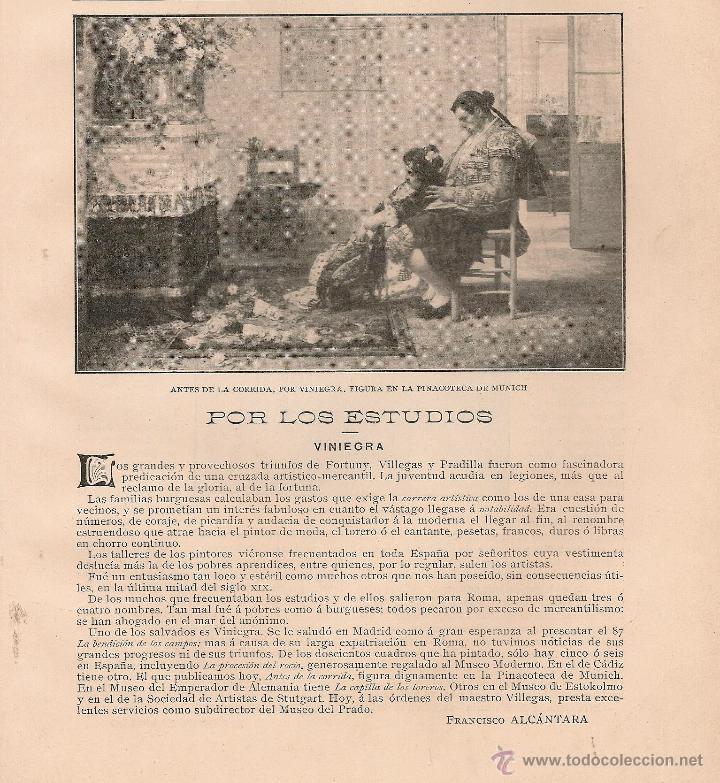 Coleccionismo de Revistas y Peri&oacute;dicos: *ARTE * En los estudios: Viniegra / por Francisco Alc&aacute;ntara - 1905