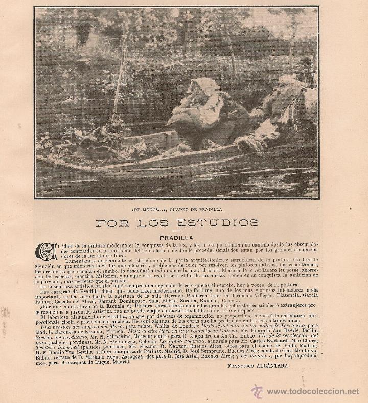 Coleccionismo de Revistas y Peri&oacute;dicos: * ARTE * En los estudios: Pradilla / por Francisco Alc&aacute;ntara - 1905