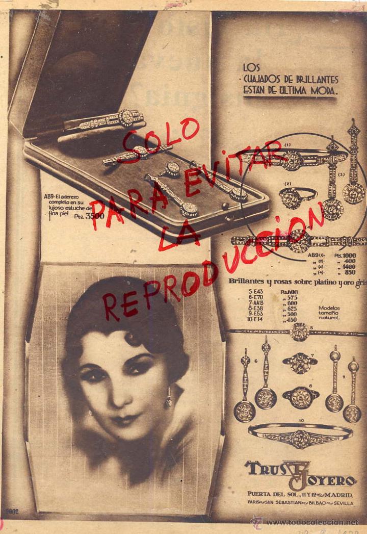 Coleccionismo de Revistas y Peri&oacute;dicos: TRUST JOYERO JOYAS BRILLANTES  MADRID Y SEVILLA HOJA REVISTA
