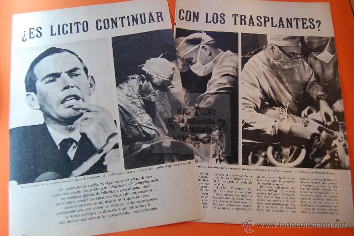 Collezionismo di Riviste e Giornali: ARTICULO REVISTA A&Ntilde;O 1970 - DOCTOR BARNARD &iquest;ES LICITO CONTINUAR TRASNPLANTES? - 6 PAG.