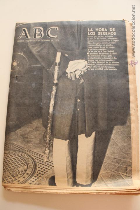 Coleccionismo de Revistas y Peri&oacute;dicos: PERIODICO ABC 1972, LA HORA DE LOS SERENOS