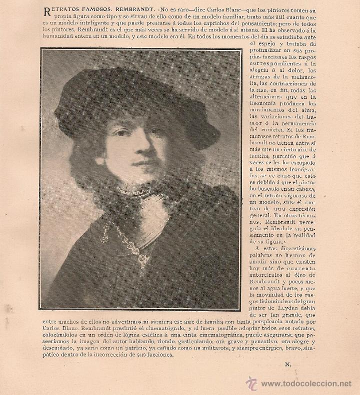 Sammeln von Zeitschriften und Zeitungen: Retratos famosos: Rembrandt - 1905
