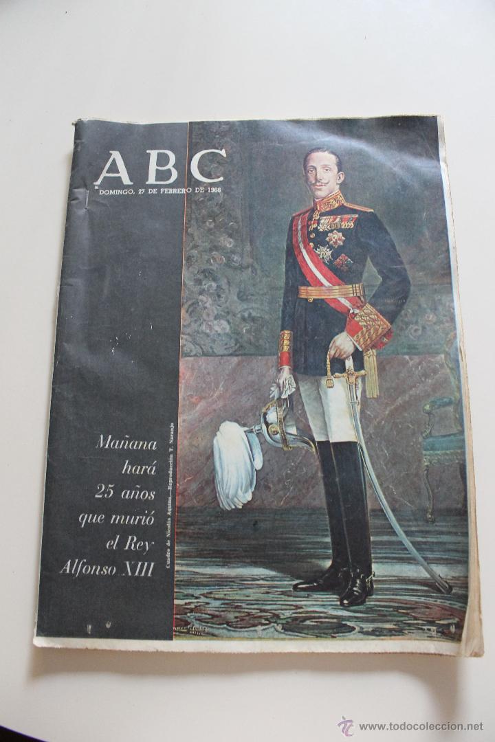 Coleccionismo de Revistas y Peri&oacute;dicos: PERIODICO ABC 1966, MA&Ntilde;ANA HARA 25 A&Ntilde;OS DE LA MUERTE DE ALFONSO XIII MADRID