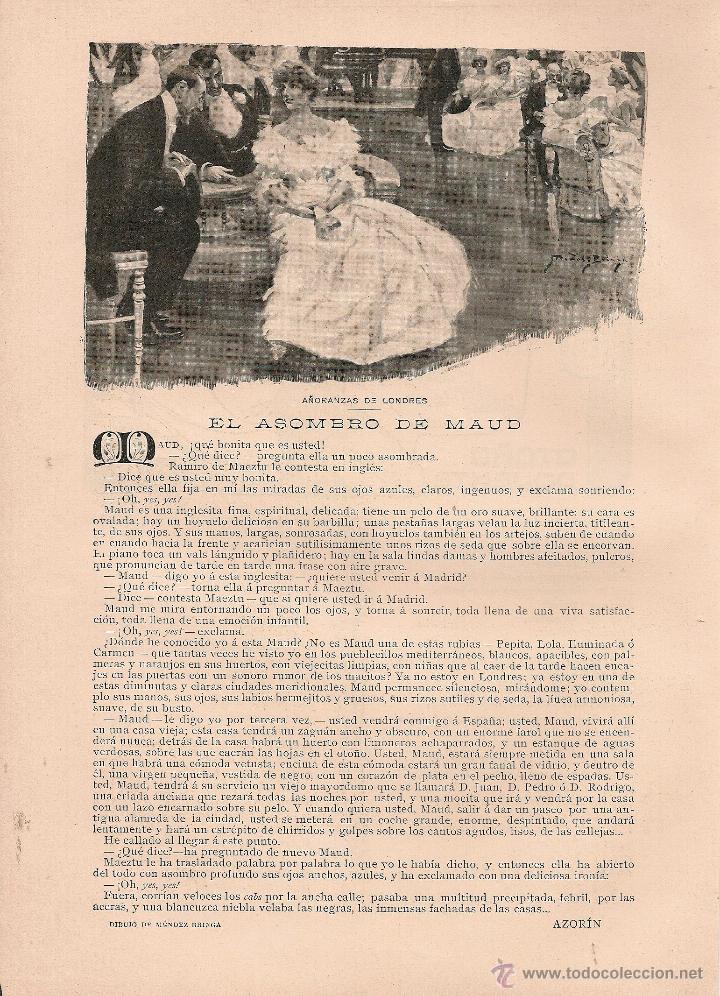 Coleccionismo de Revistas y Peri&oacute;dicos: El asombro de Maud / Azor&iacute;n, con dibujo de M&eacute;ndez Bringa - 1905