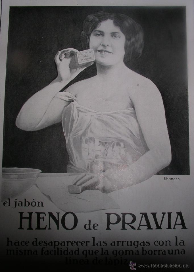 Coleccionismo de revistas y peri&oacute;dicos: Jab&oacute;n Heno de Pravia. Hace desaparecer las arrugas. Original publicidad de revista, a&ntilde;os 20