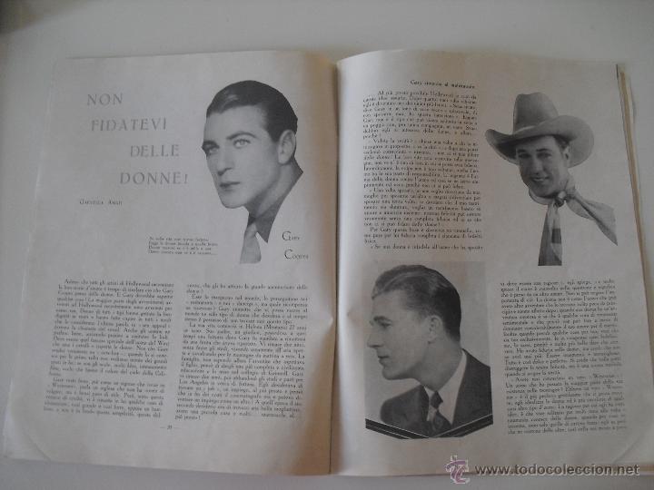 Coleccionismo de Revistas y Peri&oacute;dicos: Recorte de prensa de 1929. Gary Cooper. 2 Hojas de revista italiana.