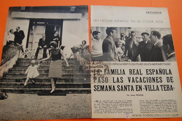 Coleccionismo de Revistas y Peri&oacute;dicos: ARTICULO REVISTA 1966 - LA FAMILIA REAL SEMANA SANTA EN VILLATEBA JUAN DE BORBON PRINCESAS  - 4 PAG.