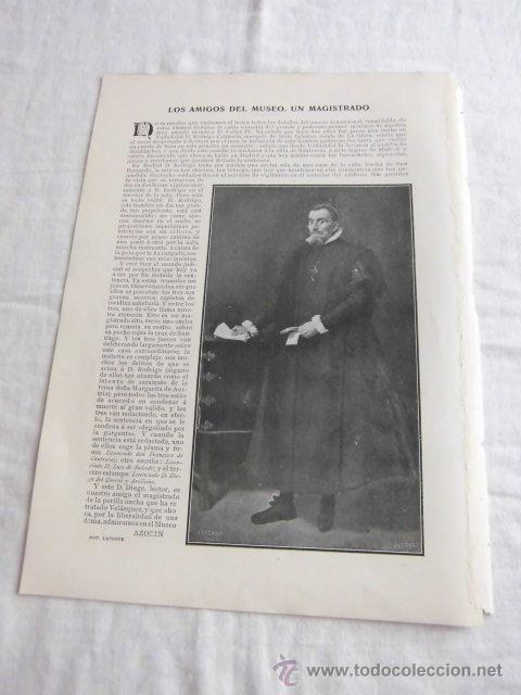 Coleccionismo de Revistas y Peri&oacute;dicos: LOS AMIGOS DEL MUSEO.UN MAGISTRADO D.FELIPE IV POR AZORIN HOJA REVISTA BLANCO Y NEGRO 1906