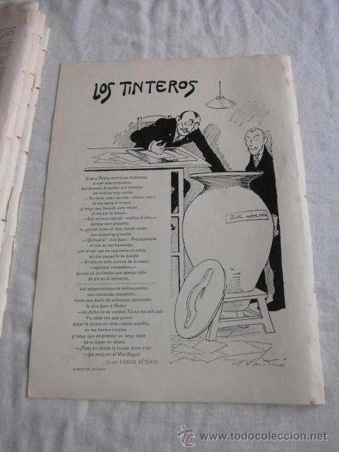 Coleccionismo de Revistas y Peri&oacute;dicos: LOS TINTEROS POR JOSE PEREZ ZU&Ntilde;IGA DIBUJO DE XAUDRO HOJA REVISTA BLANCO Y NEGRO 1906