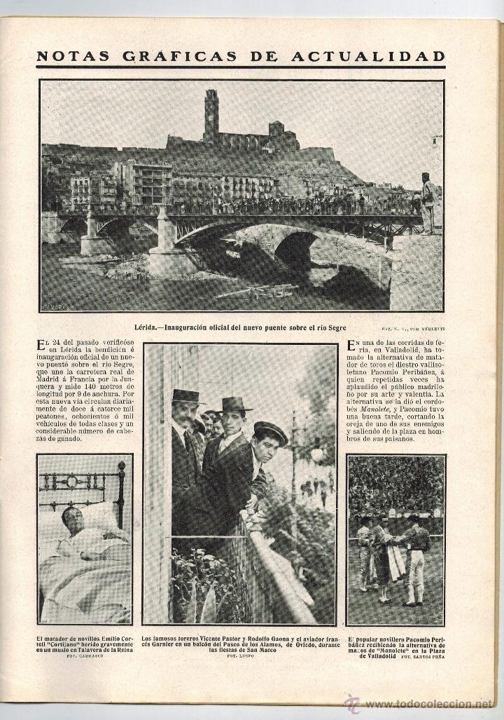 Coleccionismo de revistas y peri&oacute;dicos: A&Ntilde;O 1911 DUNAS DE GUARDAMAR LLEIDA LERIDA INAUGURACION PUENTE CARTAGENA VALLADOLID FERIA GANADO