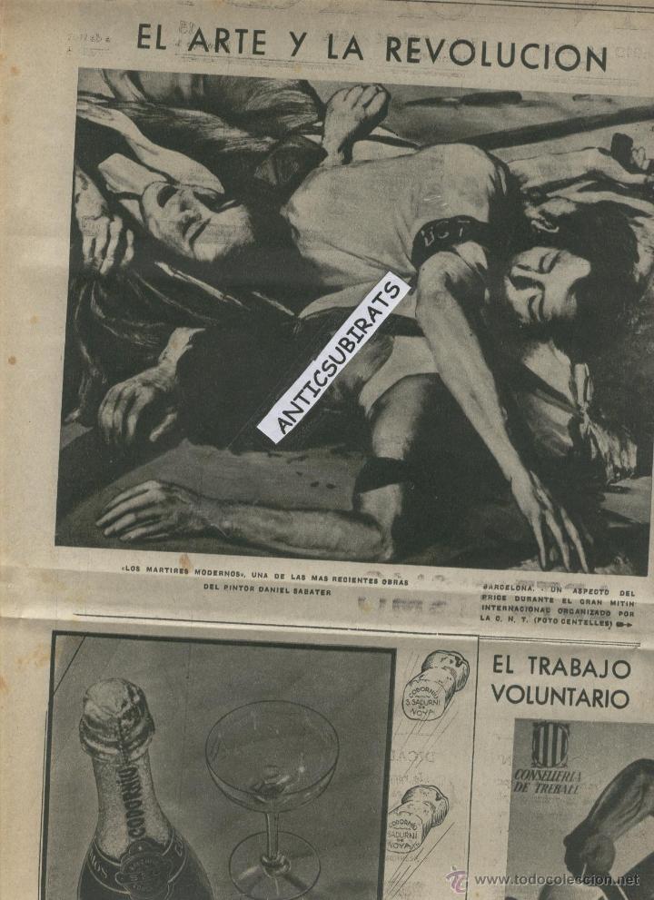 Collezionismo di Riviste e Giornali: LA VANGUARDIA A&Ntilde;O 1936 PINTORES DE LA GUERRA CIVIL ESPA&Ntilde;OLA LOS MARTIRES MODERNOS DANIEL SABATER