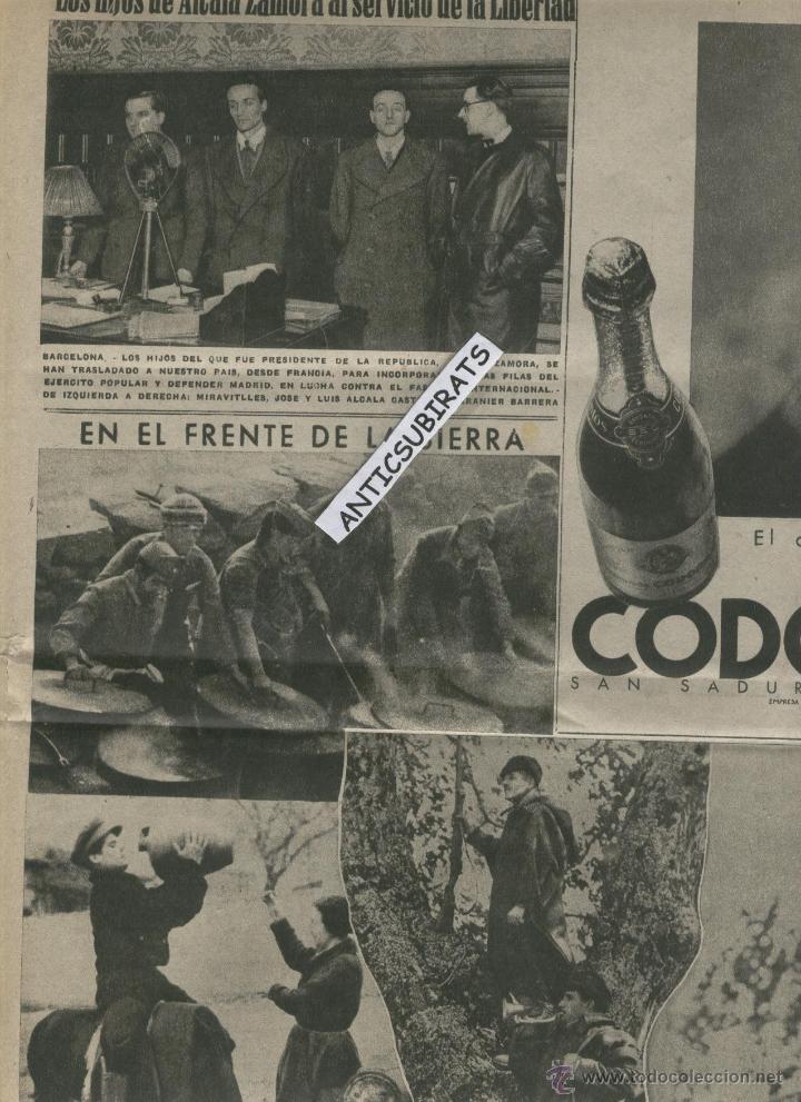 Collectionnisme de Revues et Journaux: LA VANGUARDIA A&Ntilde;O 1936 FRENTE DE LA SIERRA JOSE Y LUIS ALCALA CASTILLO GRANIER BARRERA ALCALA ZAMORA
