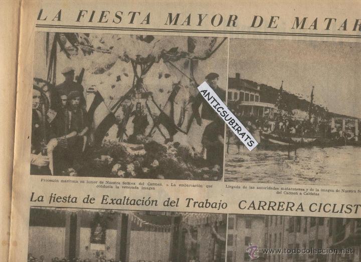 Coleccionismo de revistas y peri&oacute;dicos: LA VANGUARDIA A&Ntilde;O 1939  FIESTA MAYOR DE MATARO FABRICA DE PAPEL RAMON GODO VALLS CICLISMO BARACALDO
