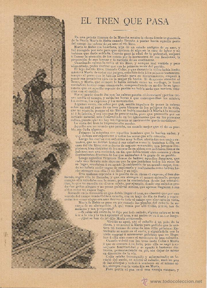 Collectionnisme de Revues et Journaux: El tren que pasa / cuento de Emilio S&aacute;nchez pastor, dibujos de Estevan - 1899