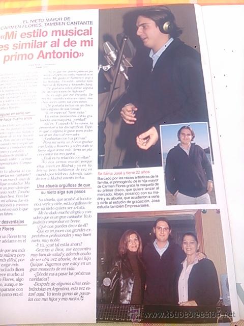 Coleccionismo de revistas y peri&oacute;dicos: RECORTE JOSE FLORES CARMEN LOLA