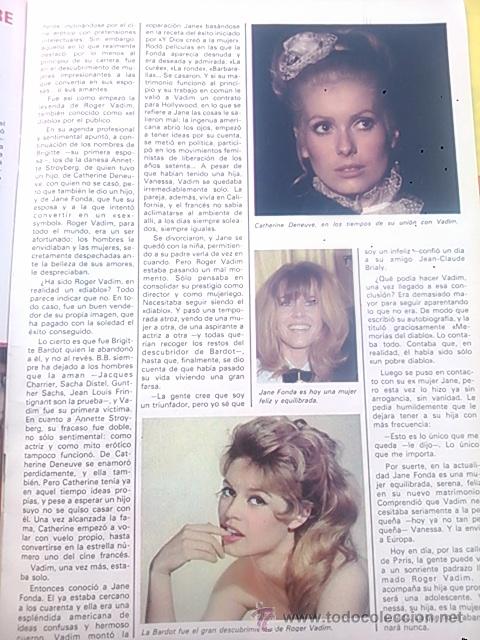 Coleccionismo de Revistas y Peri&oacute;dicos: RECORTE catherine deneuve BRIGITTE BARDOT JANE FONDA