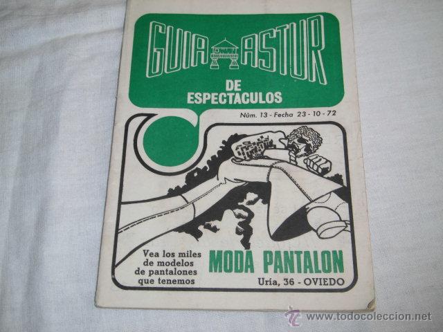 Coleccionismo de revistas y peri&oacute;dicos: GUIA ASTUR DE ESPECTACULOS N&ordm; 13.-23 DEL 10 DE 1972.OVIEDO-GIJON