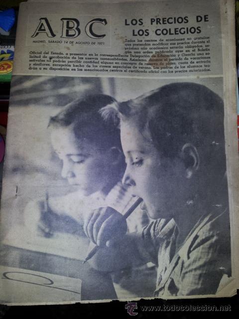 Coleccionismo de revistas y peri&oacute;dicos: ABC 14/8/1971 LOS PRECIOS DE LOS COLEGIOS