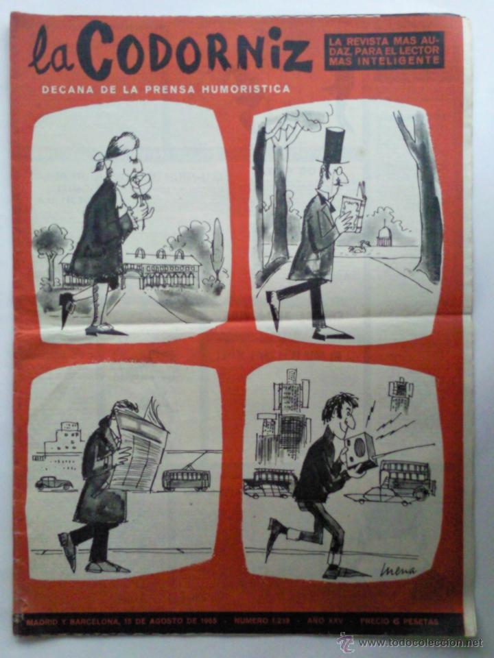 Coleccionismo de Revistas y Peri&oacute;dicos: REVISTA LA CODORNIZ, 15 DE AGOSTO 1965, N&ordm; 1239