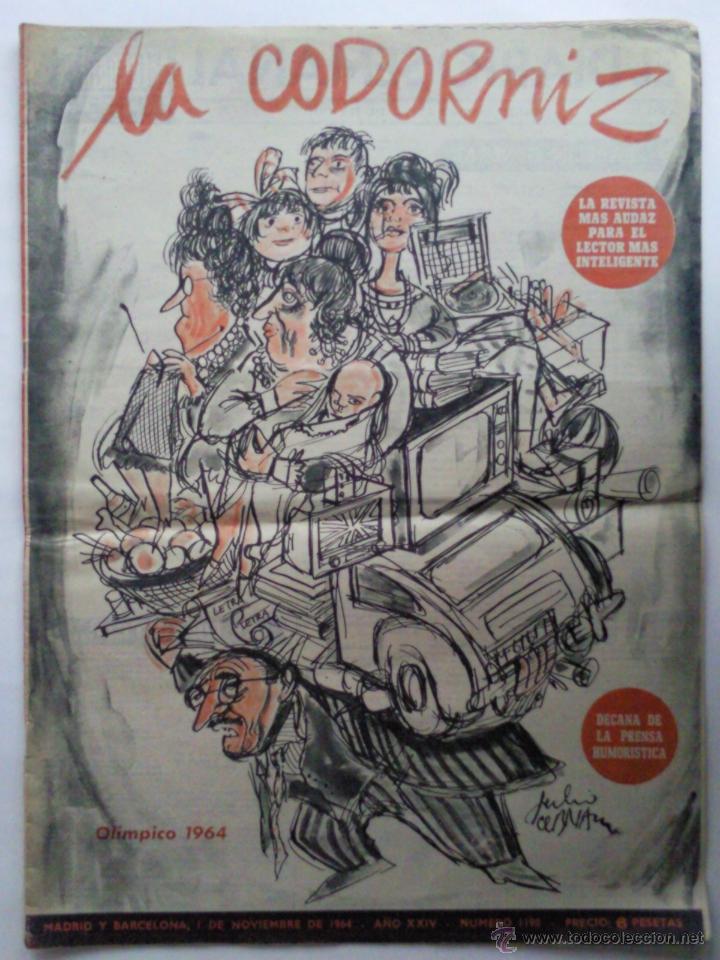Coleccionismo de Revistas y Peri&oacute;dicos: REVISTA LA CODORNIZ, 1 DE NOVIEMBRE 1964, N&ordm; 1198, PORTADA OLIMPICO 1964