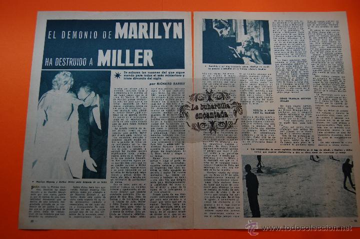 Coleccionismo de revistas y peri&oacute;dicos: ARTICULO REVISTA A&Ntilde;O 1961 - MARILYN MONROE Y ARTUR MILLER DIVORCIO - 2 PAGINAS