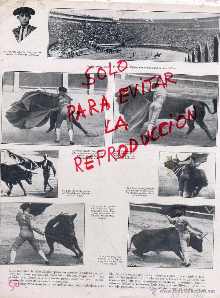 Sammeln von Zeitschriften und Zeitungen: TOROS 1922 BOMBITA,MARCIAL LALANDA-EL GALLO-MACHAQUITO HOJA REVISTA