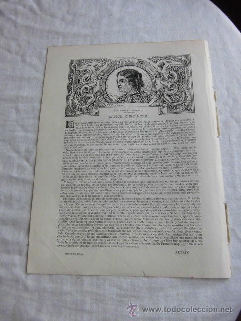 Coleccionismo de Revistas y Peri&oacute;dicos: UNA CRIADA POR AZORIN DIBUJO DE ARIJA HOJA REVISTA BLANCO Y NEGRO 1906