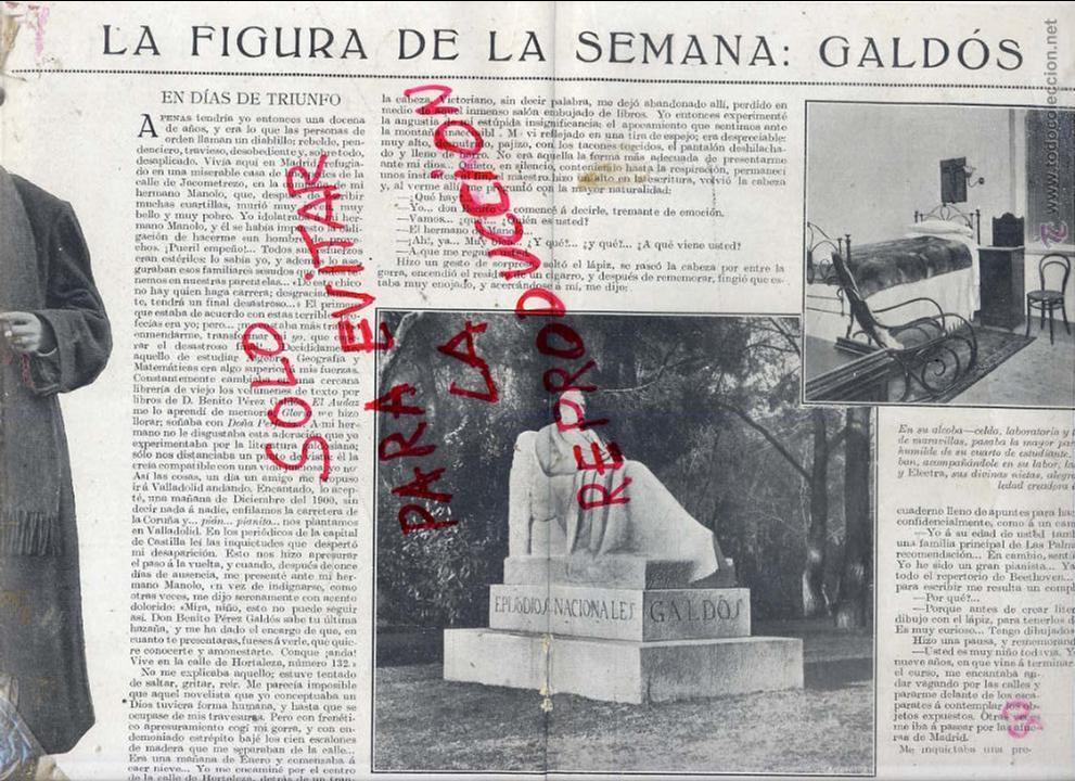 Coleccionismo de revistas y peri&oacute;dicos: BENITO PEREZ GALDOS 1920 ENTIERRO VISTAS  4 HOJAS REVISTA