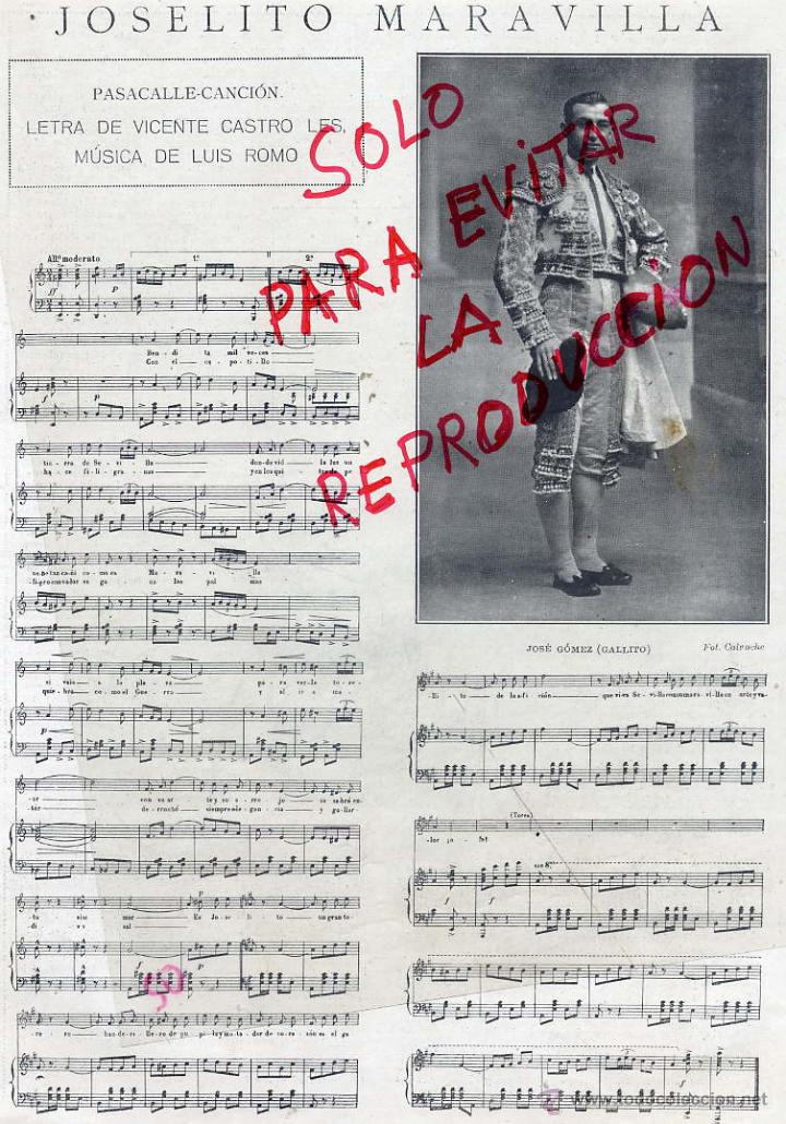 Coleccionismo de Revistas y Peri&oacute;dicos: PARTITURA 1920 JOSELITO MARAVILLA HOJA REVISTA