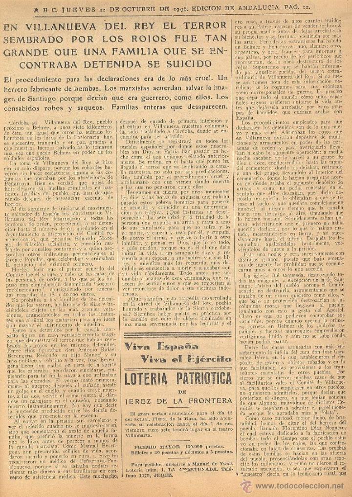 Coleccionismo de Revistas y Periódicos: DIARIO ILUSTRADO ABC 22 DE OCTUBRE 1936 NÚM 10420 GUERRA CIVIL *COLUMNAS NAVALCARNER CERCO MADRID - Foto 3 - 45729877
