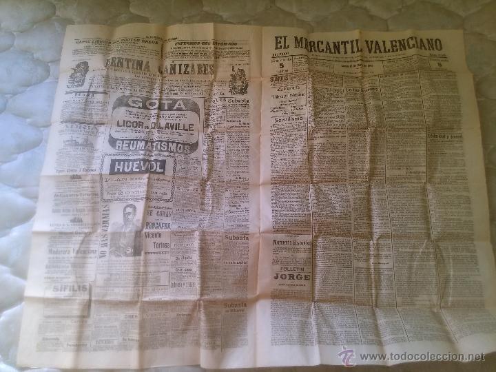 Coleccionismo de Revistas y Peri&oacute;dicos: Valencia. El Mercantil Valenciano 13839 de 1907. Abundante publicidad