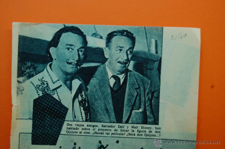 Coleccionismo de revistas y peri&oacute;dicos: RECORTE REVISTA 02/1960 - SALVADOR DALI Y WALT DISNEY