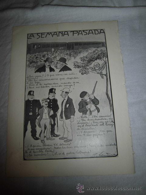 Coleccionismo de Revistas y Peri&oacute;dicos: LA SEMANA PASADA  VI&Ntilde;ETA DE XAUDARO HOJA REVISTA BLANCO Y NEGRO 1906