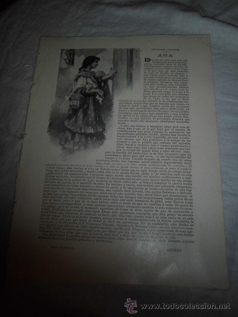 Coleccionismo de Revistas y Peri&oacute;dicos: ANA POR AZORIN DIBUJO DE REGIDOR  HOJA REVISTA BLANCO Y NEGRO 1906