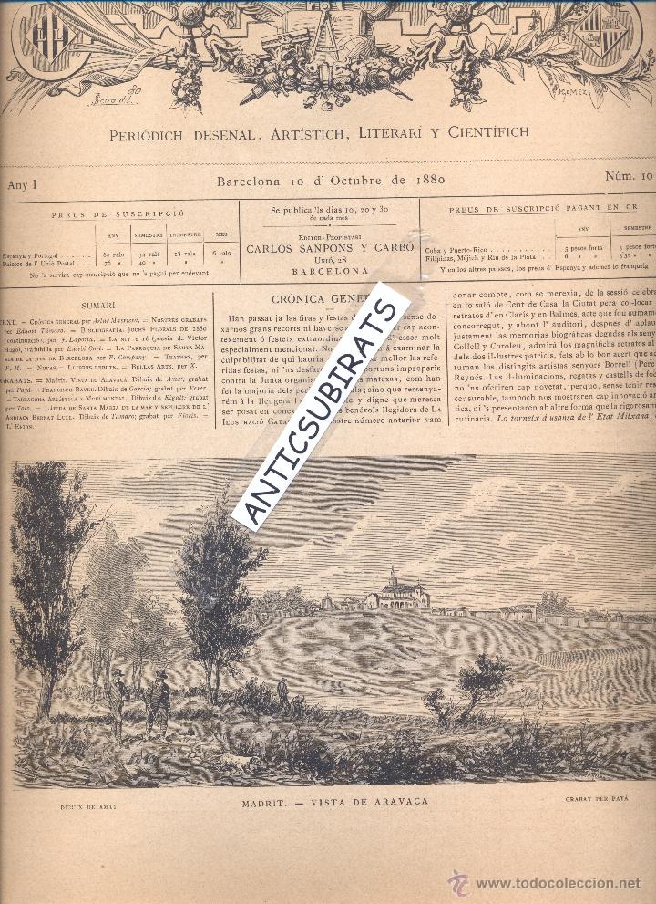 Collezionismo di Riviste e Giornali: REVISTA A&Ntilde;O 1880 GRABADO DE ARAVACA POZUELO AERONAUTICA INVENTOS MAQUINA DE VOLAR ERION DE STOUT