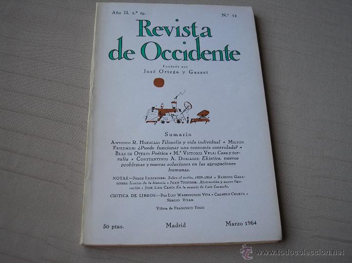 Coleccionismo de Revistas y Peri&oacute;dicos: REVISTA DE OCCIDENTE N&ordm; 12.  marzo 1964. Blas de Otero, po&eacute;tica