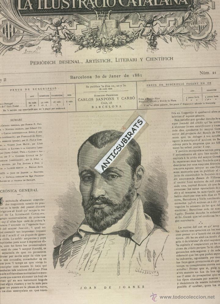 Collectionnisme de Revues et Journaux: ANY 1881 JOAN JUAN DE JOANES JUANES VALENCIA BOCAIRENT ESGLESIA DE BETLEM DE BARCELONA RUBINSTEIN