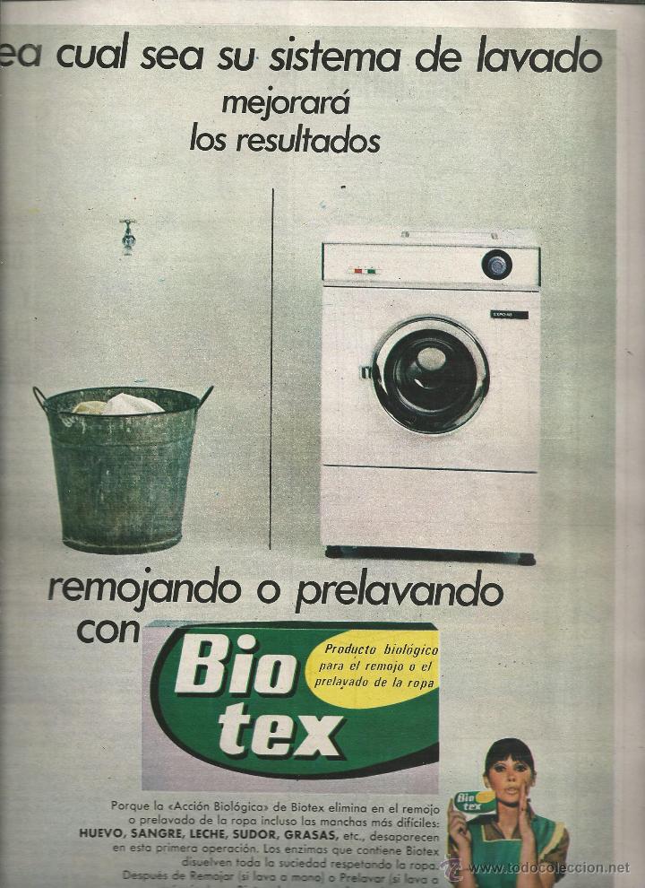 Collection Magazines and Newspapers: ANUNCIO DETERGENTE BIO TEX - A&Ntilde;O 1968 HOJA REVISTA