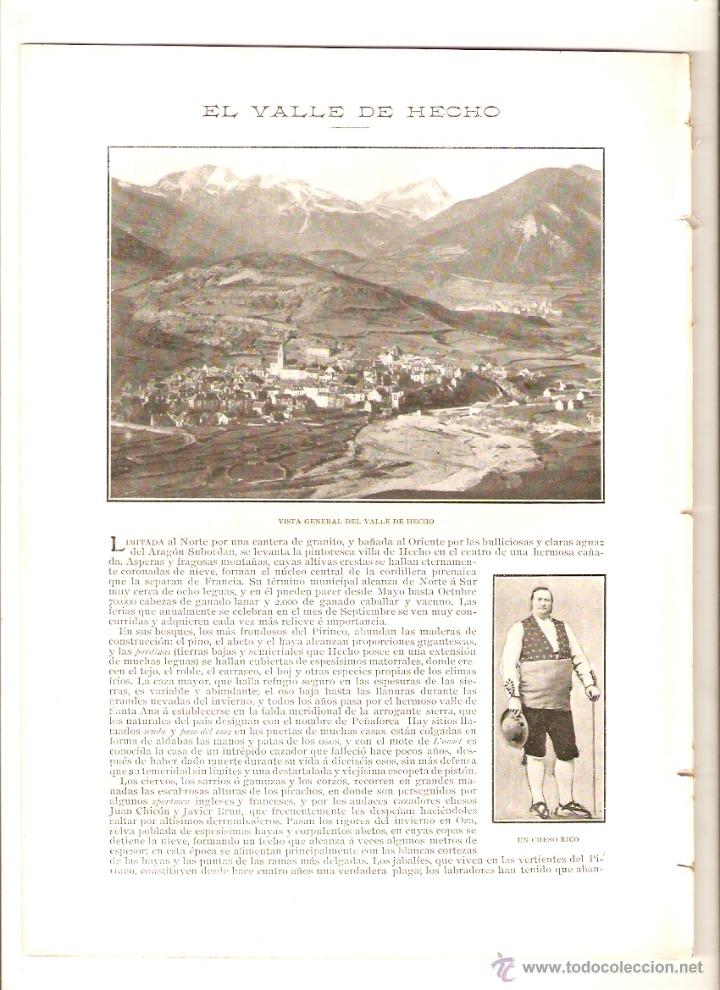 Coleccionismo de revistas y peri&oacute;dicos: 1903 PINTURA JUAN CARDONA VALLE DE HECHO HUESCA CHESOS TRAJES TIPICO OLIETE LA PE&Ntilde;A FORADADA PANTANO
