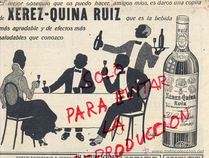 Coleccionismo de Revistas y Peri&oacute;dicos: XERES-QUINA RUIZ 1916 JEREZ DE LA FRONTERA ILUSTRACION HOJA REVISTA