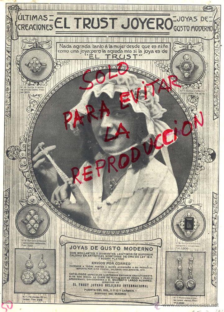 Coleccionismo de Revistas y Peri&oacute;dicos: EL TRUST JOYERO 1916 MADRID HOJA REVISTA